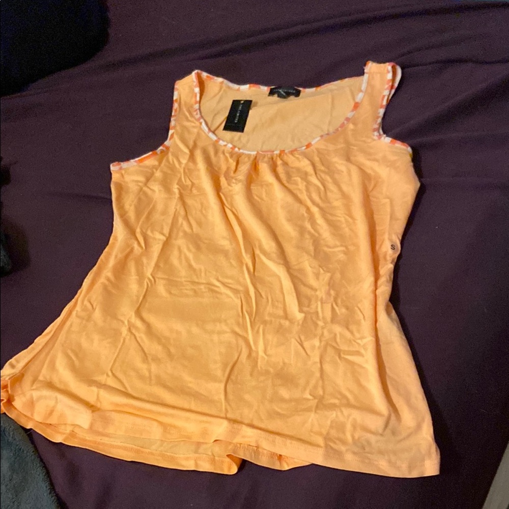 The Limited Orange Fitted Sleeveless Tank Top